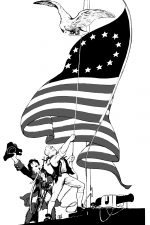 Us Flag In Black And White 10