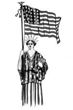 Us Flag In Black And White 11