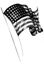 Us Flag In Black And White 4