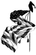 Us Flag In Black And White 6