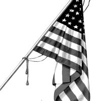 US Flag in Black and White