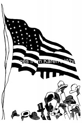 Us Flag In Black And White 12