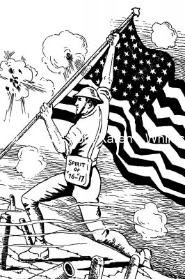 Us Flag In Black And White 2