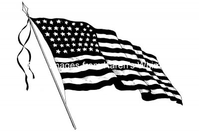 Black And White Us Flag 1