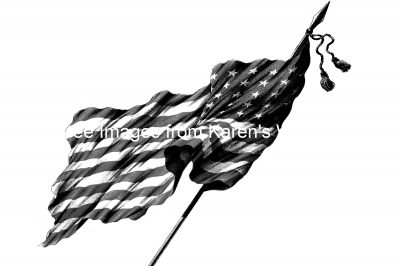Black And White Us Flag 3