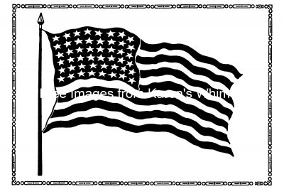 Black And White Us Flag 4