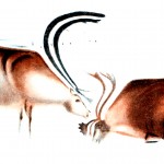 Cave Painting 5 - Two Reindeer in Color