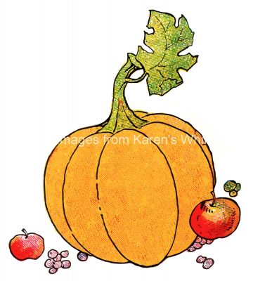 Pumpkin Clip Art 4 - Pumpkin and Apples
