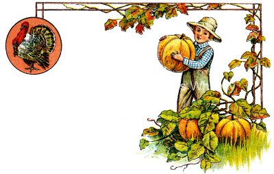 Thanksgiving Clip Art Free 4 - Boy with Pumpkins