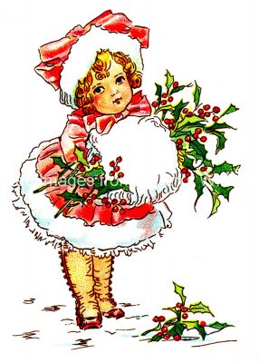 Christmas Images 2 - Girl with Holly