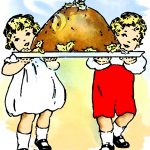 Christmas Food 3 - Children Bring Pudding