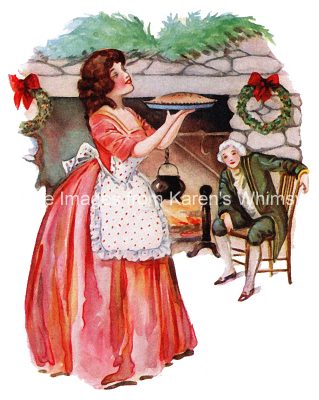 Christmas Food 2 - Woman Delivers Pie