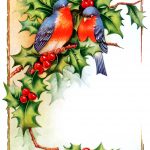 Christmas Birds 5 - Birds and Holly