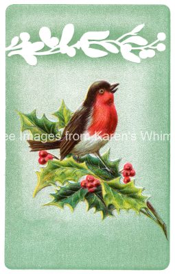 Christmas Birds 1 - Red Bird on Holly