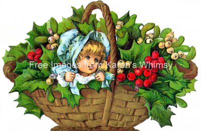 Free Christmas Images 1 - Baby in a Basket