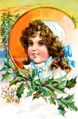 Free Christmas Images 6 - Girl with Holly