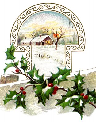 Free Christmas Art 5 - Home and Holly