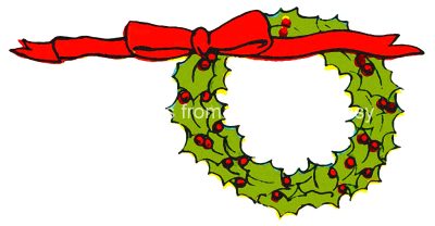 Christmas Wreaths 3 - Wreath and Red Ribbon