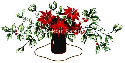 Christmas Holly 5 - Mistletoe and Poinsettia
