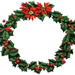 Holly Clip Art 4 - Wreath with Poinsettia