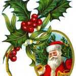 Santa Clip Art 3 - Santa and Holly