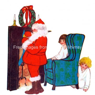 Santa Clip Art 4 - Santa Fills Stockings