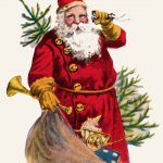 Cartoon Santa 5 - Santa Takes a Call