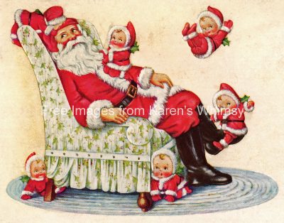 Cartoon Santa 4 - Miniature Santas