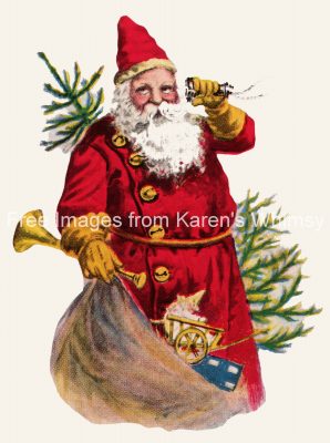 Cartoon Santa 5 - Santa Takes a Call