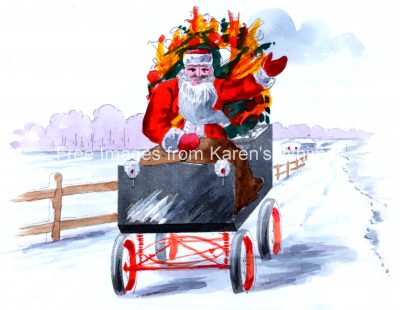 Cartoon Santa 6 - Country Roads