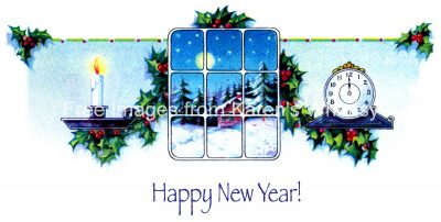 New Years Clip Art 1 - Snowing Outside