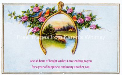 New Year Clip Art 4 - Wishbone and Roses