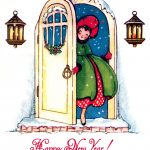 New Year Clipart 2 - Girl at the Door