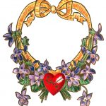 Valentines Day Hearts 9 - Ribbon and Violets