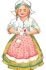 Valentines Day Clipart 1 - Dutch Girl with Card