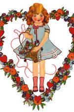 Valentines Day Clipart 3 - Girl in Floral Heart