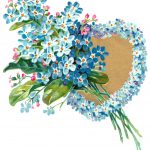 Valentine Clipart 5 - Blue-Flowered Heart