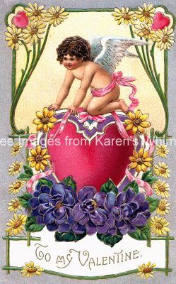 Valentine Cards 5 - Cupid on a Heart