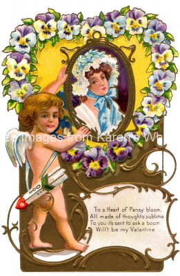 Cupid Graphics 2 - Woman and Pansies
