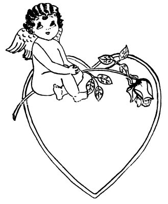 Cupid Clipart 5 - Cupid on a Heart