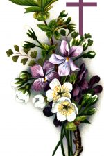 Easter Cross Clipart 1 - Purple Cross with Flowers