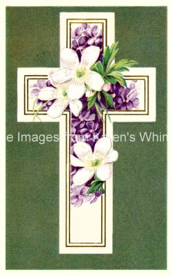 Holy Easter Clipart 4 - Flower Cross on Green