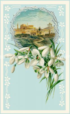 Holy Easter Clipart 6 - Holy City and Flowers