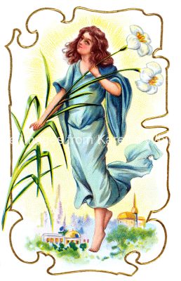 Easter Christian Images 3 - Girl with Lilies