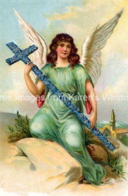 Easter Christian Images 5- Angel and Flower Cross