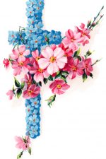 Christian Easter Clipart 1 - Blue Flowery Cros