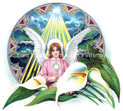 Religious Easter Pictures 8 - Angel and Lilies