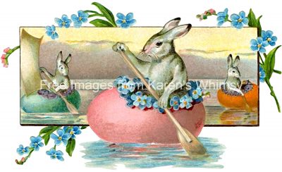 Easter Bunny Images 1 - Bunnies Canoeing