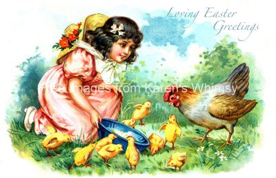 Easter Clipart 5 - Feeding the Chicks
