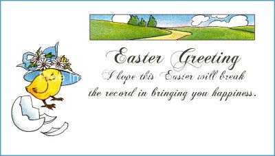 Easter Cards 1 - Blue Bonnet Chick
